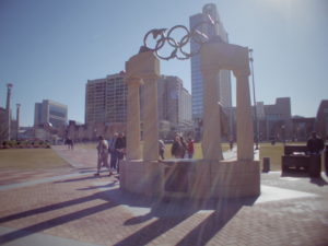 centennial olympic park atlanta georgia statue columns