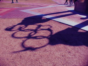 centennial olympic park atlanta georgia olympic rings shadow